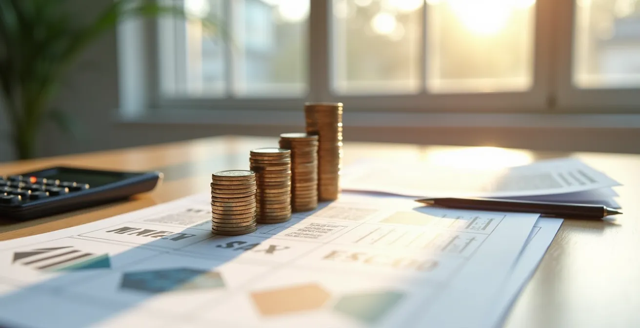 Calculatrice et documents fiscaux illustrant les économies d'un meublé classé