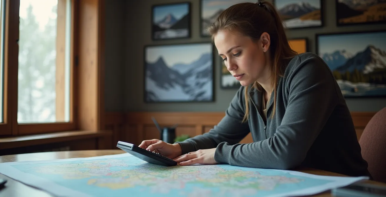 Visualisation graphique du rapport distance-économie pour le choix d'une station de ski